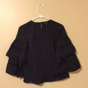New Black bell sleeve blouse